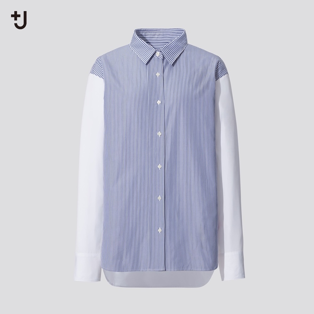 Uniqlo +J Jil Sander Supima® Cotton Striped Oversized Long-Sleeve Shirt size M